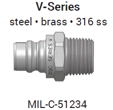 V series steel brass 316 ss